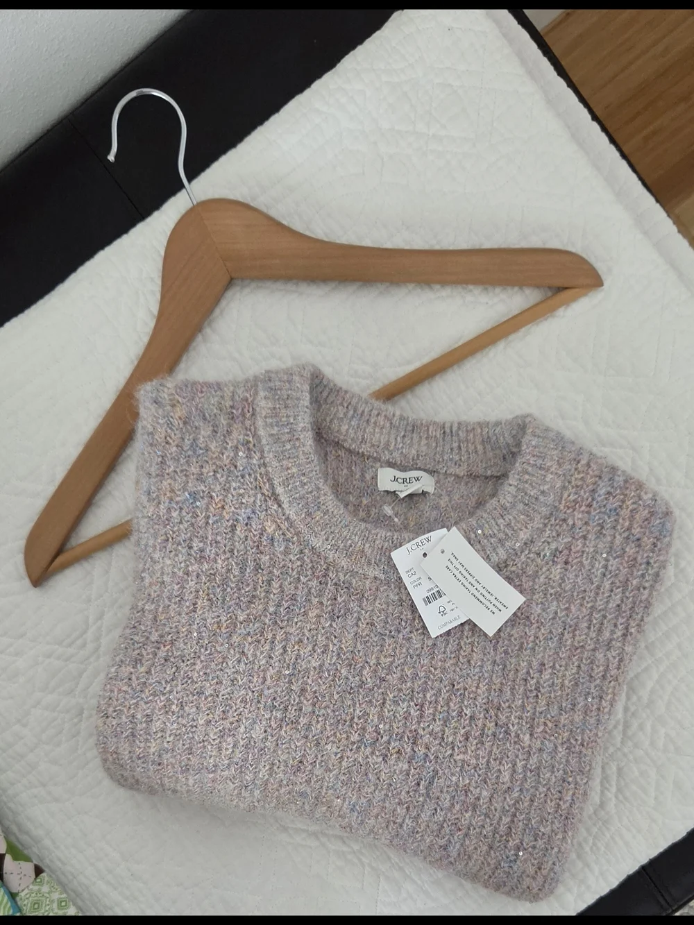 J. Crew Cozy Crewneck Sweater in Light Heathered Lilac